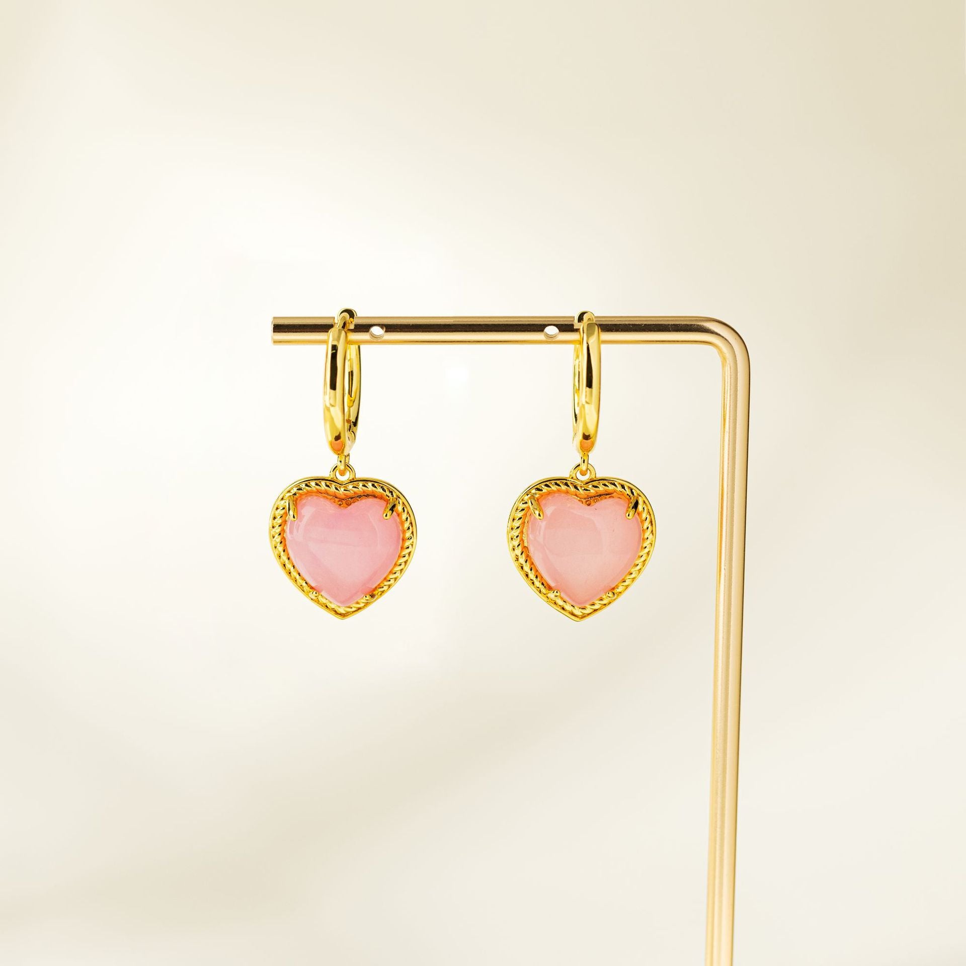 Wholesale Valentine's Day gift copper plated gold inlaid zircon love earrings heart-shaped earrings jewelry